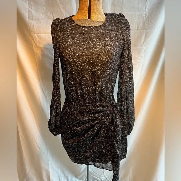 Zara | Dresses | Zara Black And Cream Polka Dot Dress | Poshmark